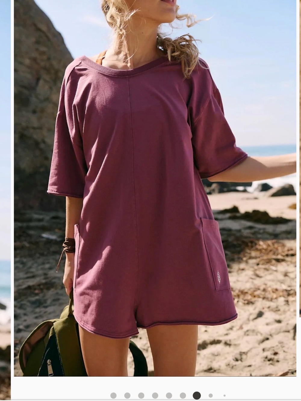 Free People Movement Hot Shot Tee Romper in Clove